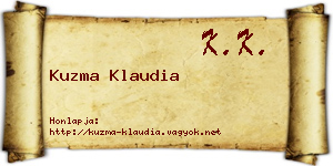 Kuzma Klaudia névjegykártya