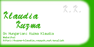 klaudia kuzma business card